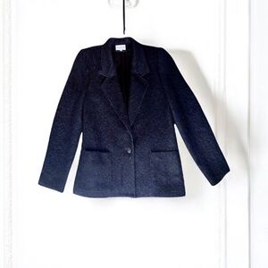 Vintage Lombardi Inc Classic Sportswear Black Mohair Single Breast Jacket